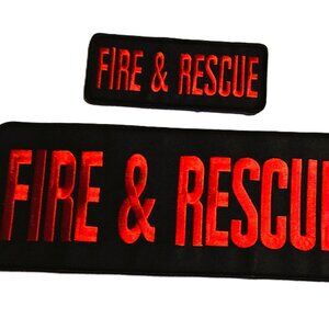 New Embroidered Patches Fire and Rescue for Uniforms, Backpacks, Vest, Jackets